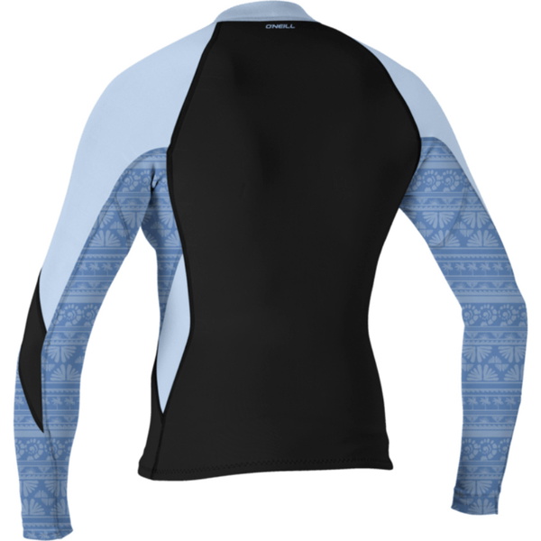 2026 O'Neill Frauen Bahia 1/ 0.5mm Full-Zip-Jacke 4933 - Black / Surfabstract / Chambrayblu